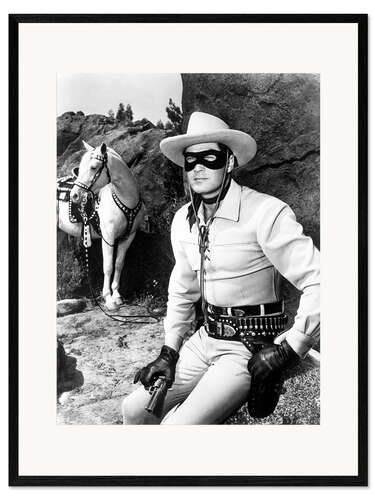 Ingelijste kunstdruk The Lone Ranger, Clayton Moore