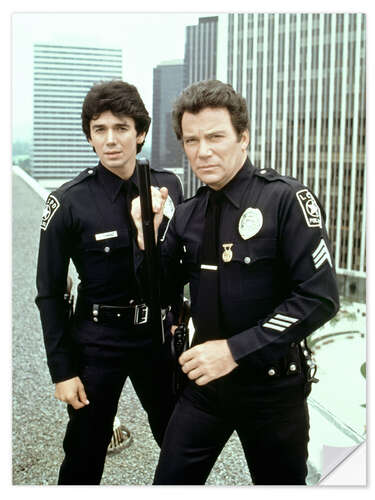 Selvklæbende plakat T.J. Hooker, Adrian Zmed, William Shatner