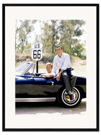 Ingelijste kunstdruk TV series Route 66
