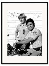 Kunsttryk i ramme Chips, Larry Wilcox, Erik Estrada