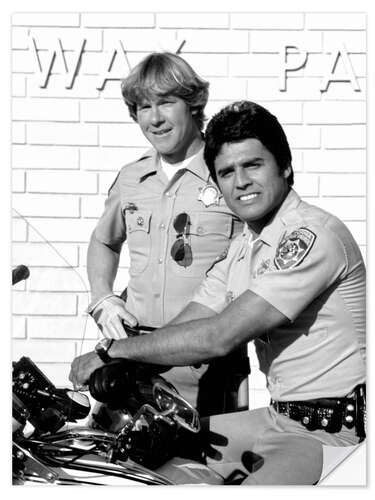 Selvklebende plakat Chips, Larry Wilcox, Erik Estrada