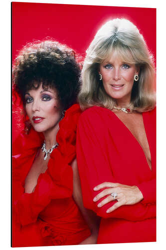 Tableau en aluminium Joan Collins, Linda Evans