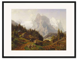 Gerahmter Kunstdruck Touristen in den Bergen