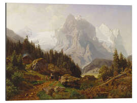 Magnettafel Touristen in den Bergen