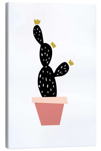 Canvas print Cactus in a pink pot