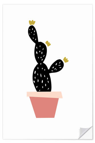 Sticker mural Cactus in a pink pot