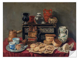 Selvklebende plakat Still life with an ebony colored box