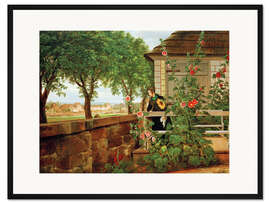 Gerahmter Kunstdruck Julie Vogel in ihrem Garten