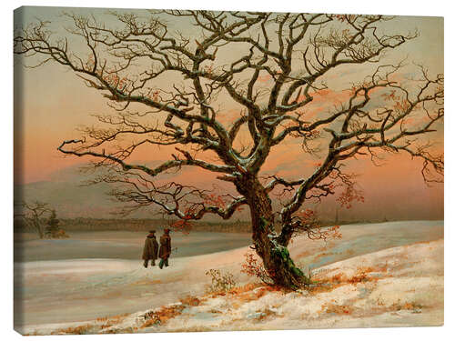 Canvas-taulu The old oak in winter