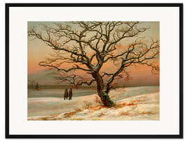 Gerahmter Kunstdruck Die alte Eiche im Winter