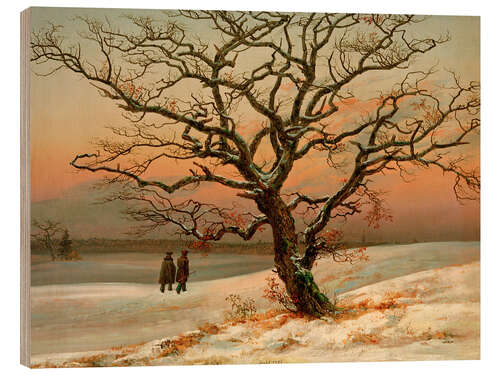 Tableau en bois Le vieux chêne en hiver