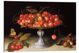 Aluminium print Cherries in silver compote