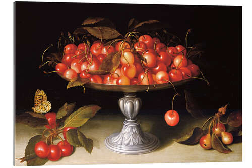 Galleritryk Cherries in silver compote