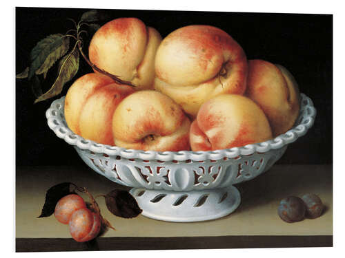 Foam board print Peaches in a white basket