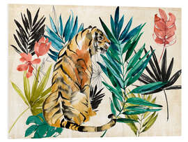 Tableau en PVC Tigre sous les palmiers