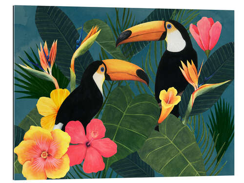 Gallery print Toucans in the tropical sea of flowers