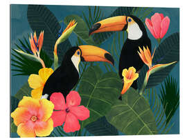 Gallery print Toucans in the tropical sea of flowers