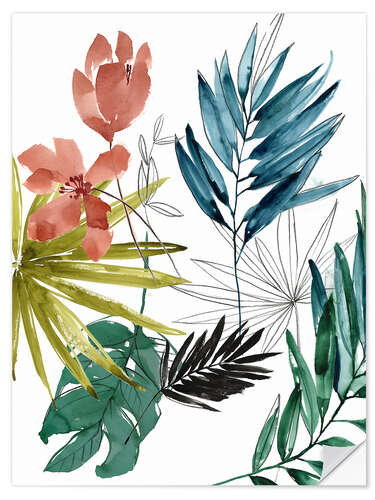 Wall sticker Tropical leaves I