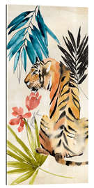 Gallery print Tiger under palm leaves