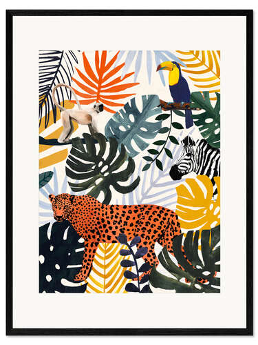 Ingelijste kunstdruk Jungle Jumble II
