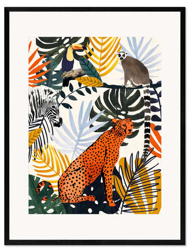 Impression artistique encadrée Jungle Jumble I