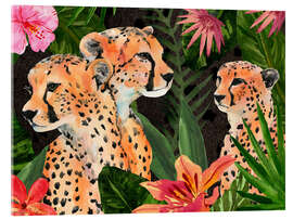 Acrylglasbild Leoparden-Bouquet