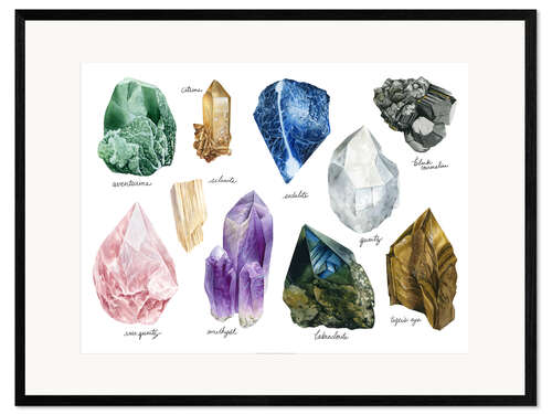 Impresión de arte enmarcada Piedras curativas