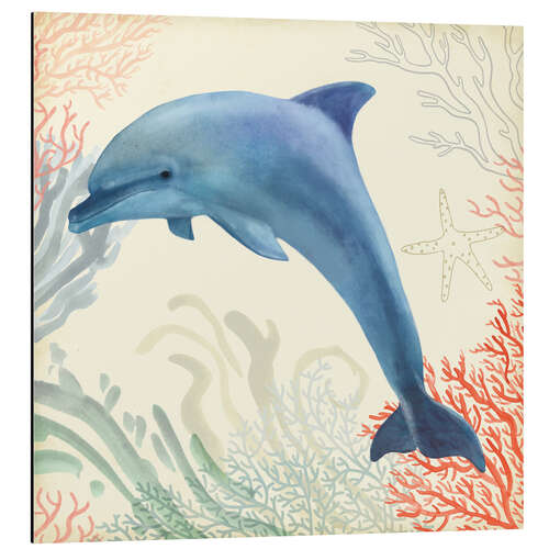 Aluminium print Dolphin in the underwater forest