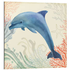 Magnettafel Delfin im Unterwasserwald
