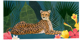 Akrylglastavla Cheetah in the tropical sea of flowers