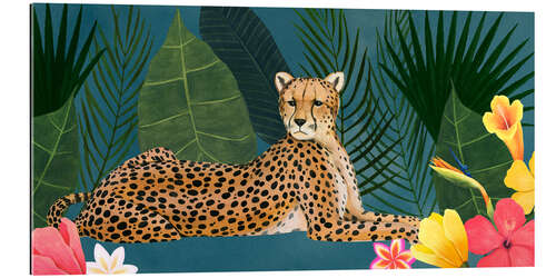 Gallery print Cheetah in the tropical sea of flowers