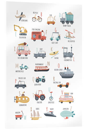 Obraz na szkle akrylowym My vehicles ABC (english)