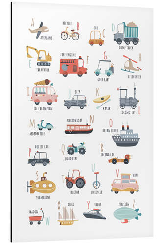 Cuadro de aluminio Mis vehículos (inglés)