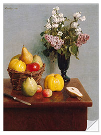 Wall sticker Still life with flowers and fruits