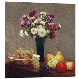 Foam board print Asters and fruits on a table