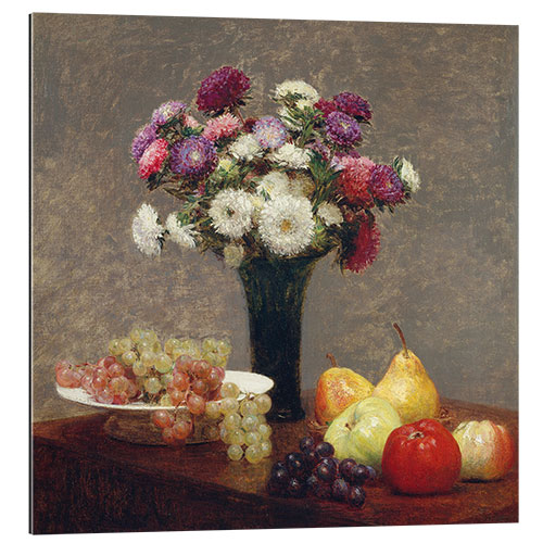 Gallery print Asters and fruits on a table