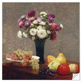 Wall sticker Asters and fruits on a table