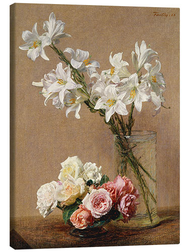 Canvas print Roses and lilies