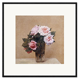 Gerahmter Kunstdruck Blumen, Rosen