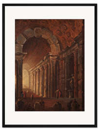 Gerahmter Kunstdruck Eine überwölbte Treppe, Architekturstück