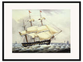 Gerahmter Kunstdruck Schwedische Fregatte zweiten Ranges mit 36 Kanonen