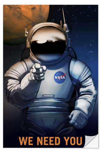 Selvklebende plakat Mars Explorer Recruitment