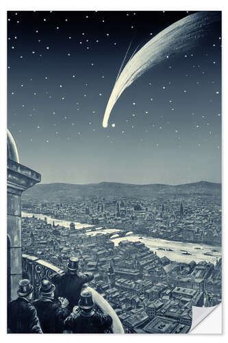 Muursticker The observation of Donati's comet, 1858