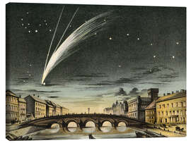 Canvas print Donati&#039;s comet over the city, 1858