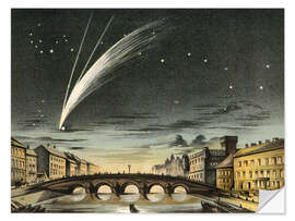 Selvklebende plakat Donati's comet over the city, 1858