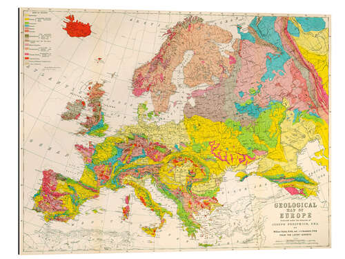 Gallery Print Geologische Karte Europas um 1860