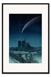 Gerahmter Kunstdruck Donatis Komet über Notre-Dame, 1858