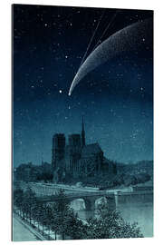 Galleritryck Donati&#039;s comet over Notre-Dame, 1858