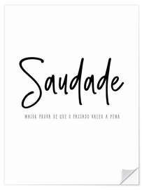 Selvklebende plakat Saudade Portuguese