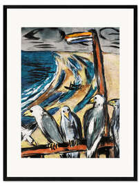 Innrammet kunsttrykk Seagulls in the storm